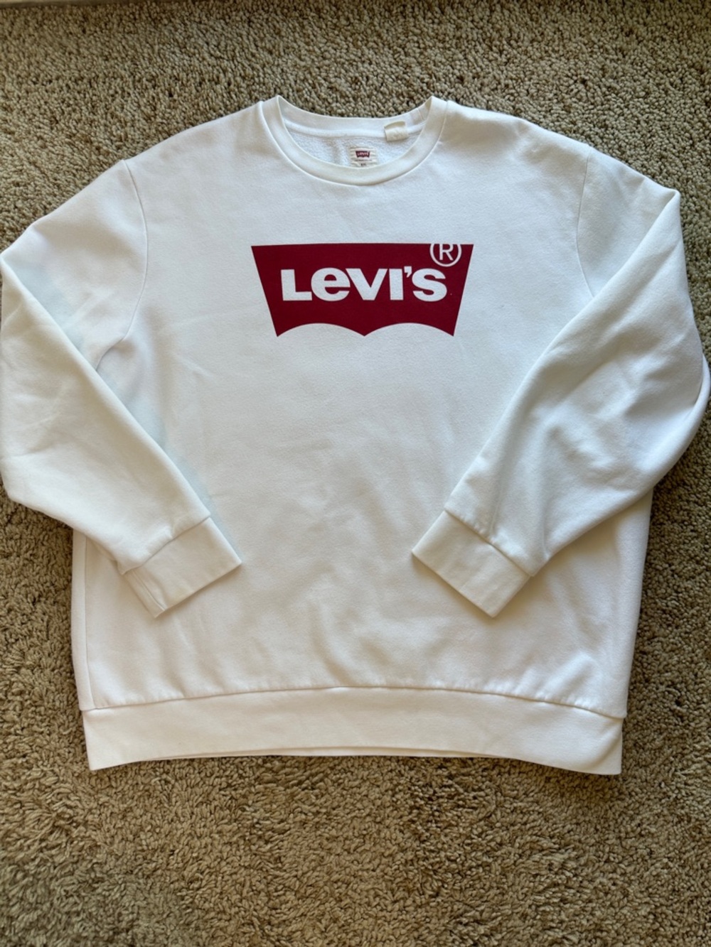 Levi's White Logo Crewneck Sweatshirt